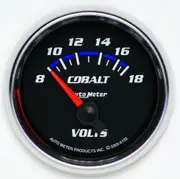 Auto Meter Cobalt Series Voltmeter Gauge 2-1/16" Short Sweep 8-18 volts AU6192