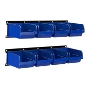 wall mounted garage storage bin, Parts Rack, Plastic Hanging Stackable Blue