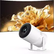 [Built-In -Apps] 270°Adjustable Smart Mini Projector with Wifi 6 and Bluetooth,