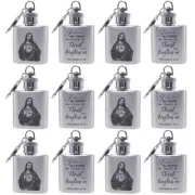 Patron Saints Holy Water Keychain mini-Flask, Bible Verse Religious Scripture...
