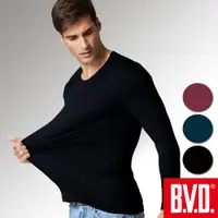 在飛比找ETMall東森購物網優惠-BVD 日本科技親膚發熱纖維圓領長袖衫(三色可選)