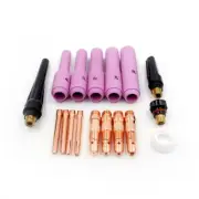 WS 17pcs TIG WP-17/18/26 Collet&Collet Body&Extended Alumina Nozzle Ceramic Tip