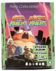 Monsters vs Aliens Box 30 Packs Stickers Preziosi