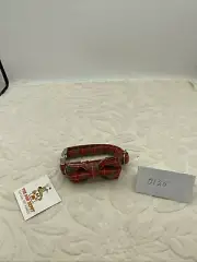XSmall Puppy Collar Christmas Red And Green Plaid Bow 10”