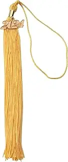 Ruwado Year Academic Graduation Tassel with 2024 Charm Silk Soft Handmade Cap Tassel Accessories for Graduate Cap Hats Ceremony Decoration Ceremonies Souvenir (Gold)