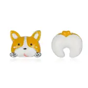 Sterling Silver Corgi Dog Stud Hypoallergenic Earrings