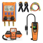 Elitech Manifold GaugeLMG-10W w/Hoses+LMC100A Scale 220LBS+Leak Detector ILD-200