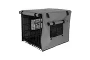 Dog Crate Cover with Windows, Grey