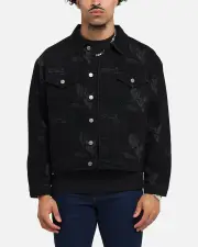 [SAINT MORTA] Saint Morta Doves Denim Jacket Black Shadow - Size M M Black Shadow