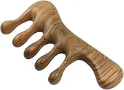 YaSao Green Sandalwood Wide Tooth Hair Comb Head Scalp Massage Natural Wood Hair Pick Comb & Women, Yellow