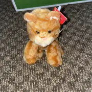 Russ Berrie Whiskers Striped Tabby Cat Plush 6” Orange Ginger Stuffed Animal
