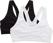 [Hanes] ComfortBlend ComfortFlex Fit Pullover Bra 2-Pack H570 White/Black L