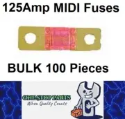 100 x 125A MIDI Fuses ANS 125Amp Fuses 41mm x 12mm 4wd Caravan Fuses 100pcs