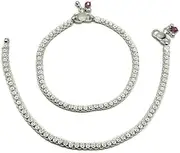 [Generic] 925 Sterling Silver Anklet, Traditional Payal Design, Bridal Jewellery