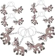 GLSTOY 12pcs Donkey Keychain Charms Jungle Animal Pendant Bag Hanging Charm Birthday Party Favor