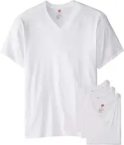 [Hanes] Men's Big & Tall V-Neck Undershirt 3-Pack, White, XXX-Large