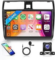 Radio Screen for Suzuki Swift 2005 2006 2007 2008 2009 2010 Carplay Android Auto GPS Navigation, Rimoody Android Car Stereo 10.1 inch Touchscreen WiFi BT FM EQ Mirror Link Backup Camera