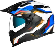 Nexx X.WED 2 Columbus, adventure helmet , color: Matt White/Black/Blue/Gold , size: M