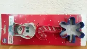 Wilton 2012 Christmas Cookie Cutters Snowman Snowflake Candy Stick NIP