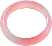 [zhuBAOHE] Light Pink Jade Bracelet Ice Honey gemstone Bracelet Hibiscus Powder Jade Handmade Bracelets Good Luck Bracelet Bangles for Girls