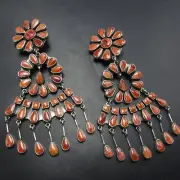 Huge FEDERICO JIMENEZ Sterling Silver SPINY OYSTER SHELL EARRINGS Chandelier