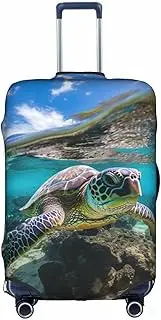 [CADREWY] Lord Howe Island Sea Turtle Print Decorative Washable Luggage Cover Personalized Anti Scratch Suitcase Protector, White, Large