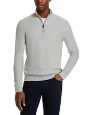 The Men's Store at Bloomingdale's Birdseye Knit Quarter Zip Sweater - Exclusive