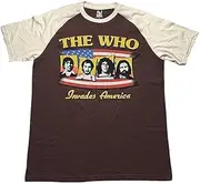 [Rock Off officially licensed products] The Who Raglan T Shirt Invades America Official Unisex Brown S