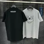 KENZO 刺繡老虎圖案 T 恤超漂亮 - 100% 棉男式 T 恤