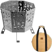 Nauturehike Portable Fire Pit, Foldable Portable Fire Table with Storage Bag, Wood Burning, Cold Weather or Festival Use
