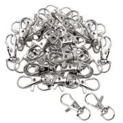 Trigger Hook Clip Buckle Keyring Keychain Lobster Swivel Clasp Silver Tone 50pcs