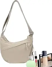 [Generic] Nylon Shoulder Pocket for Women | Adjustable Sling Bag Nylon Shoulder Bag | Roomy Crescent Multi Pocket Small Hobo Bag for Women & Girls