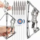 6" Mini Compound Bow Kit Toy Kid Gift RH LH Archery Arrows Target Shooting Hunt