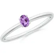 Classic Solitaire Oval Amethyst Promise Ring