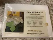 NIP QUAKER LACE TABLECLOTH LINER PURE WHITE 66" ROUND NEW 9923