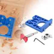 For Kitchen Cabinet Doors Concealed Hinge Hole Jig+Saw Drill Bit Tool Set35mm