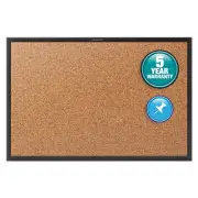 Quartet Classic Series Cork Bulletin Board, 36x24, Black Aluminum Frame