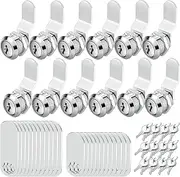 Zzbety 5/8 Cam Locks Keyed Alike - 12 Pack Keyed Alike Cabinet Locks Secure Files Drawers Mailbox RV Cylinder Replacement Lock Set, Camper Door Tool Box, Zinc Alloy
