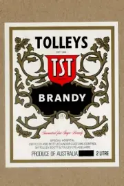 TOLLEYS, TST BRANDY. Est 1858. Australian EXPORT LABEL