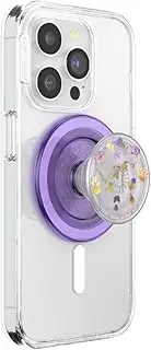 PopSockets Round Phone Grip Compatible with MagSafe, Adapter Ring Included, Phone Holder, Wireless Charging Compatible - Purple Fields