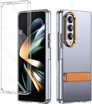 Phone Filp Case Compatible with Samsung Galaxy Z Fold 3 Case with Screen Protector,Stand Modes Kickstand for Z Fold 3 Cover, Military Grade Shockproof Light Weight Protective Case, Crystal Clear Prote