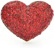 [BBirtyQV] Shining Red Heart Brooches For Women Unisex Rhinestone Love Party Office Brooch Pins, Metal Zinc Acrylic, Metal Zinc Acrylic