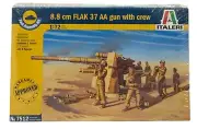 Italeri 7512 1/72 Scale Model Kit WWII German 8.8cm Flak 37 AA Gun w/8 Figures