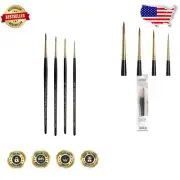 4-Piece Kolinsky Sable Watercolor Brush Set for Artists - Sizes 2/0, 0, 1, 2