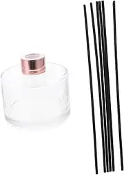 VICASKY 1 Set Glass Aromatherapy Bottle Empty Essential Oil Perfume Bottle with Rattan Sticks Fragrance Diffuser for Car Bedroom Rose Design