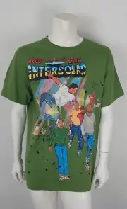 AKOO "Flashing Light SS Knit" Cactus Green Graphic T-Shirt Men's Size XL