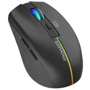 Promate KITT.BLK Ergonomic Wireless Optical Mouse - Black LED Rainbow Lights - [KITT.BLK]
