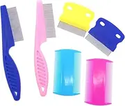 6 Pieces Flea Comb for Cats Dogs Lice Combs Fine Tooth Comb Grooming Set Remove Float Hair Tear Marks Dandruff Hair Stain Nit Tick Removal Tool