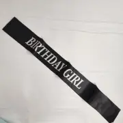 Birthday Girl Sash Black And White Party