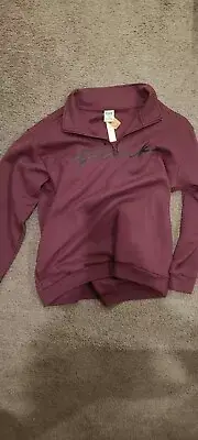 Victoria’s Secret PINK Sweatshirt Women's Lg Burgundy red Quarter Zip Pullover